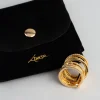 18ct Gold Plated Brass Cubic Zirconia Multi Row Stack Ring