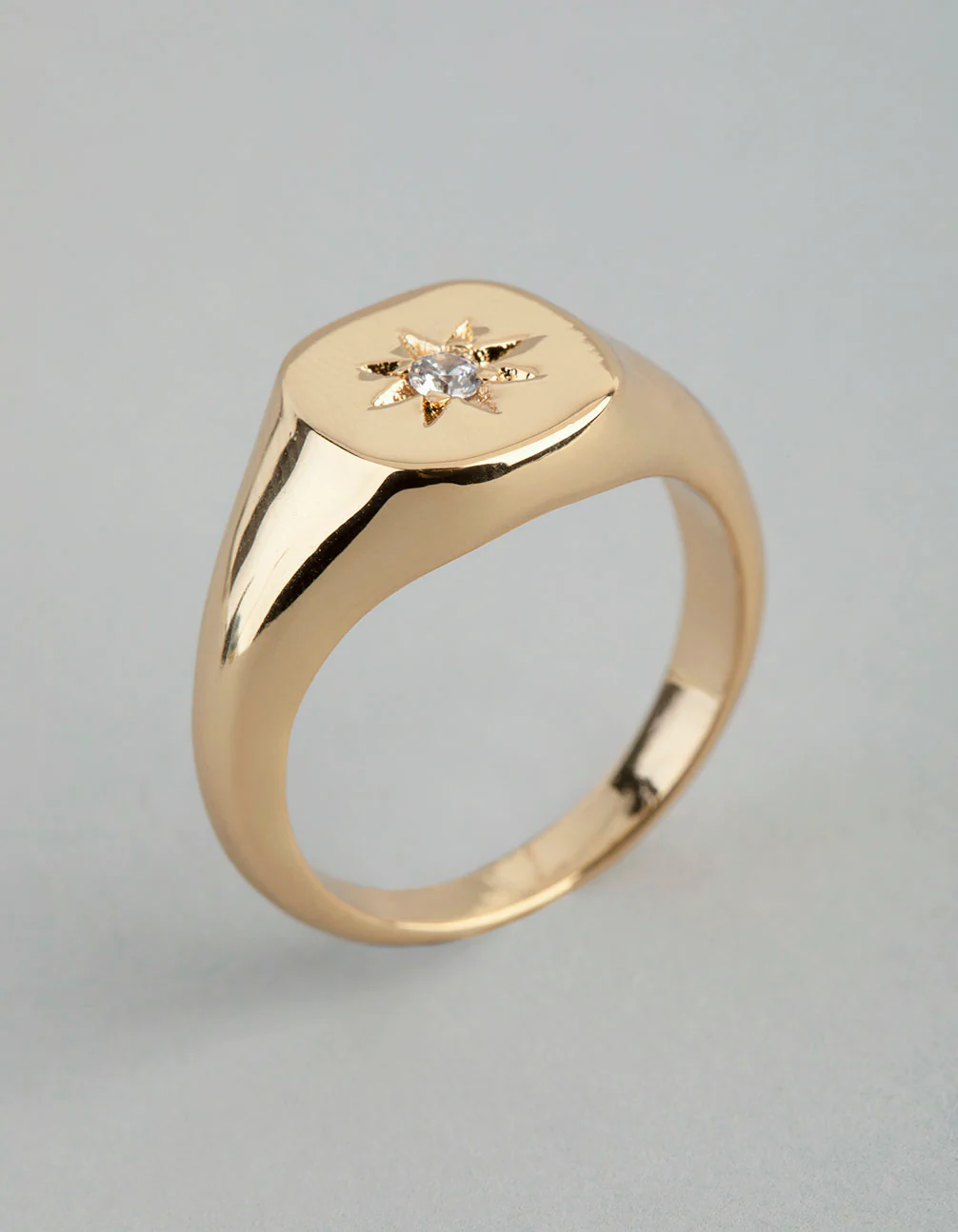 1513-18ct-gold-plated-brass-cubic-zirconia-star-signet-ring-3.webp 18ct Gold Plated Brass Cubic Zirconia Star Signet Ring