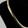 18ct Gold Plated Brass Flat Chain Necklace