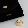 18ct Gold Plated Brass Irregular Signet Ring