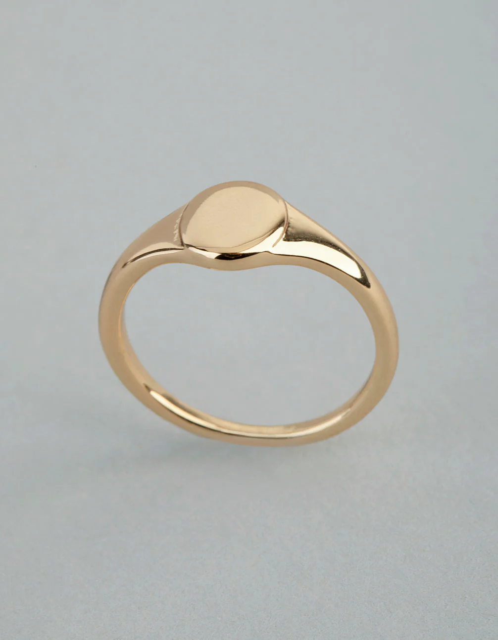18ct Gold Plated Brass Oval Signet Pinky Ring