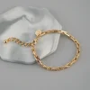 18ct Gold Plated Brass Rectangle Link Chain Bracelet