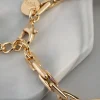 18ct Gold Plated Brass Rectangle Link Chain Bracelet