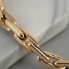 18ct Gold Plated Brass Rectangle Link Chain Bracelet