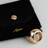 18ct Gold Plated Brass Statement Round Ring