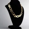 1538-18ct-gold-plated-brass-statement-square-chain-link-collar-necklace-2.webp 18ct Gold Plated Brass Statement Square Chain Link Collar Necklace