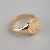 18ct Gold Plated Brass Sunray Signet Ring
