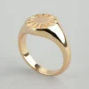 18ct Gold Plated Brass Sunray Signet Ring