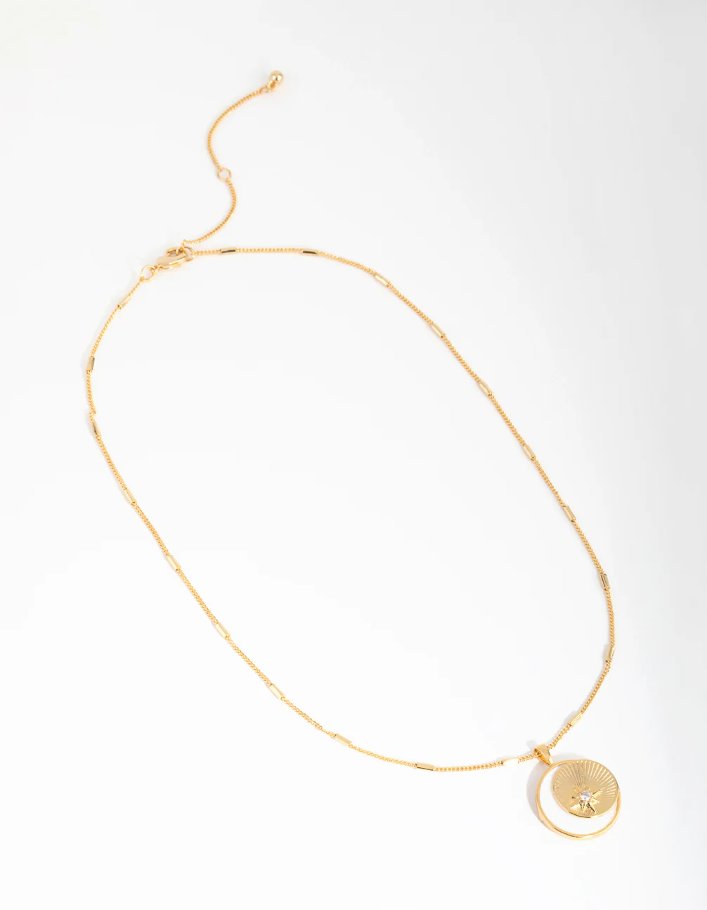 1541-18ct-gold-plated-cubic-zirconia-shell-moon-necklace-2.webp 18ct Gold Plated Cubic Zirconia & Shell Moon Necklace