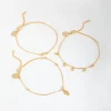 18ct Gold Plated Cubic Zirconia Hamsa & Moon Bracelet Set