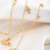 18ct Gold Plated Cubic Zirconia Hamsa & Moon Bracelet Set