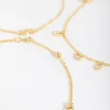 18ct Gold Plated Cubic Zirconia Hamsa & Moon Bracelet Set