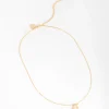 18ct Gold Plated Cubic Zirconia Moon & Star Necklace
