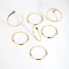 18ct Gold Plated September Sapphire Cubic Zirconia Ring 7-Pack