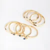 18ct Gold Plated September Sapphire Cubic Zirconia Ring 7-Pack