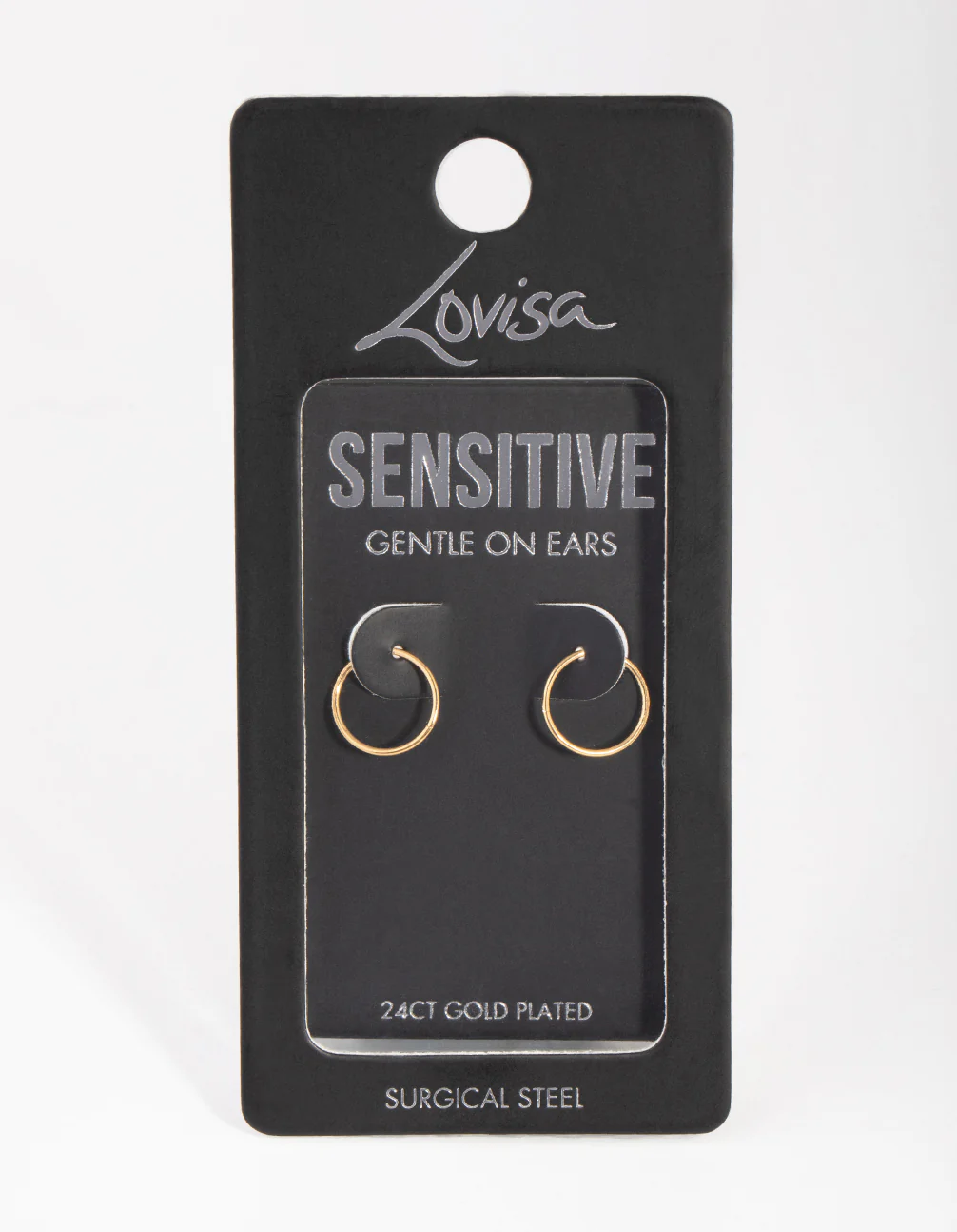 24 Carat Gold Plated Surgical Steel Fine 10mm Sleeper Earrings