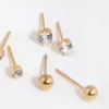 24 Carat Gold Plated Surgical Steel Love Stud Earrings 3-Pack