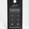 24 Carat Gold Plated Surgical Steel Love Stud Earrings 3-Pack