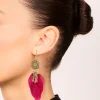 156-antique-gold-black-pink-boho-feather-drop-earrings-pack-1.webp Antique Gold Black & Pink Boho Feather Drop Earrings Pack