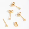 24 Carat Gold Plated Surgical Steel Star & Ball Pack Stud Earrings