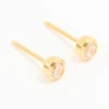 24KT Gold Plated Surgical Stainless Steel 3MM Cubic Zirconia Bezel Piercing Stud