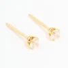 24KT Gold Plated Surgical Stainless Steel 3MM Cubic Zirconia Piercing Stud