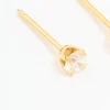 24KT Gold Plated Surgical Stainless Steel 3MM Cubic Zirconia Piercing Stud