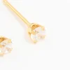 24KT Gold Plated Surgical Stainless Steel 3MM Cubic Zirconia Piercing Stud