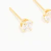 24KT Gold Plated Surgical Stainless Steel 4MM Cubic Zirconia Piercing Stud