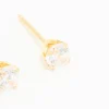 24KT Gold Plated Surgical Stainless Steel 4MM Cubic Zirconia Piercing Stud
