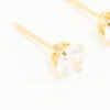 24KT Gold Plated Surgical Stainless Steel 5MM Cubic Zirconia Piercing Stud
