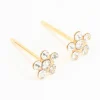 24KT Gold Plated Surgical Stainless Steel Cubic Zirconia Daisy Piercing Stud