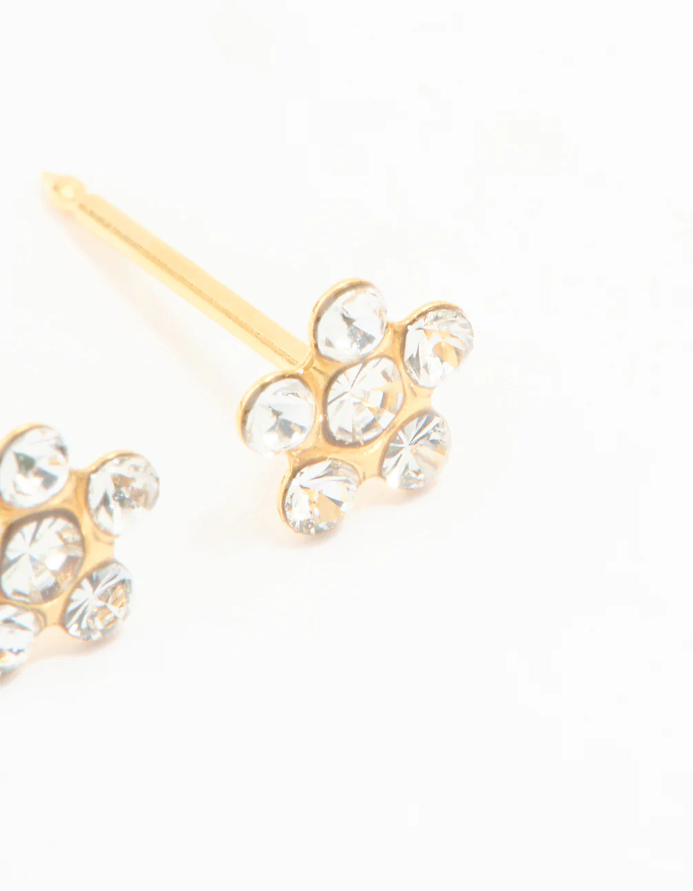 24KT Gold Plated Surgical Stainless Steel Cubic Zirconia Daisy Piercing Stud