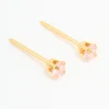 24KT Gold Plated Surgical Steel 3MM Pink Cubic Zirconia Piercing Stud