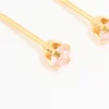 24KT Gold Plated Surgical Steel 3MM Pink Cubic Zirconia Piercing Stud