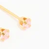 24KT Gold Plated Surgical Steel 3MM Pink Cubic Zirconia Piercing Stud