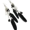 160-antique-silver-black-feather-chain-drop-earrings-1.webp Antique Silver Black Feather & Chain Drop Earrings