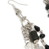 160-antique-silver-black-feather-chain-drop-earrings-2.webp Antique Silver Black Feather & Chain Drop Earrings