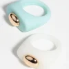 90s White & Turquoise Rings