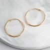 9ct Gold 18mm Fine Hoop Earrings