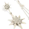 Antique Silver Diamante Asymetrical Star & Moon Drop Earrings