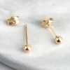 9ct Gold 3mm Polished Ball Stud Earrings