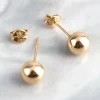 9ct Gold 6mm Polished Ball Stud Earrings
