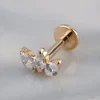 9ct Gold Cubic Zirconia Cluster Flat Back