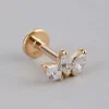 9ct Gold Cubic Zirconia Cluster Flat Back