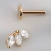 9ct Gold Cubic Zirconia Cluster Flat Back