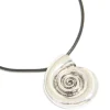 162-antique-silver-swirl-shell-pendant-cord-necklace-2.webp Antique Silver Swirl Shell Pendant Cord Necklace