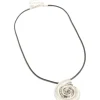162-antique-silver-swirl-shell-pendant-cord-necklace-4.webp Antique Silver Swirl Shell Pendant Cord Necklace