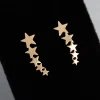 9ct Gold Graduated Star Stud Earrings