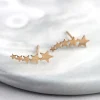 9ct Gold Graduated Star Stud Earrings